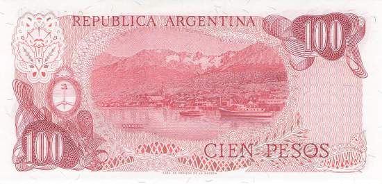 Argentinien p302b-2 D 100 Pesos 1976